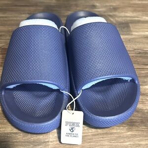 Victoria Secret PINK- cushioned slide sandals. Dark or navy blue color. Size med